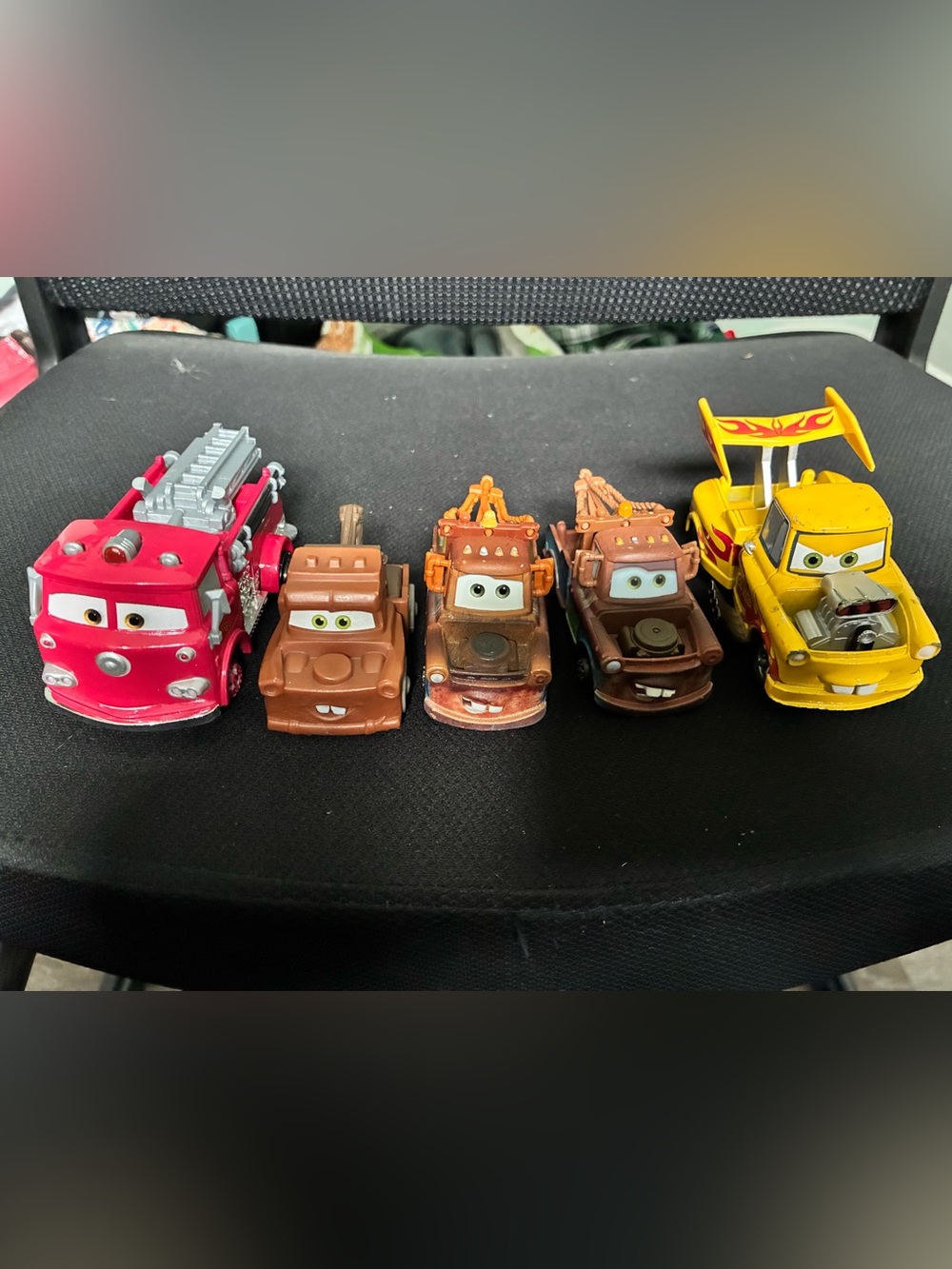 Disney Pixar Cars Diecast Lot 5 Red Fire Truck Mater Tow Trucks Racing Mater